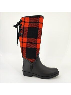 Coach Tristee Rain Women's Size 6 US Boots Rubber Red Buffalo Casual 72001167